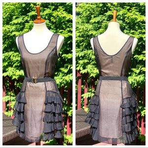 NWT Sine Silk Ruffle Cocktail Dress Sz 6